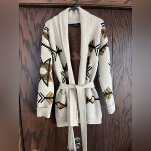 Arrow Pattern Cardigan Coat